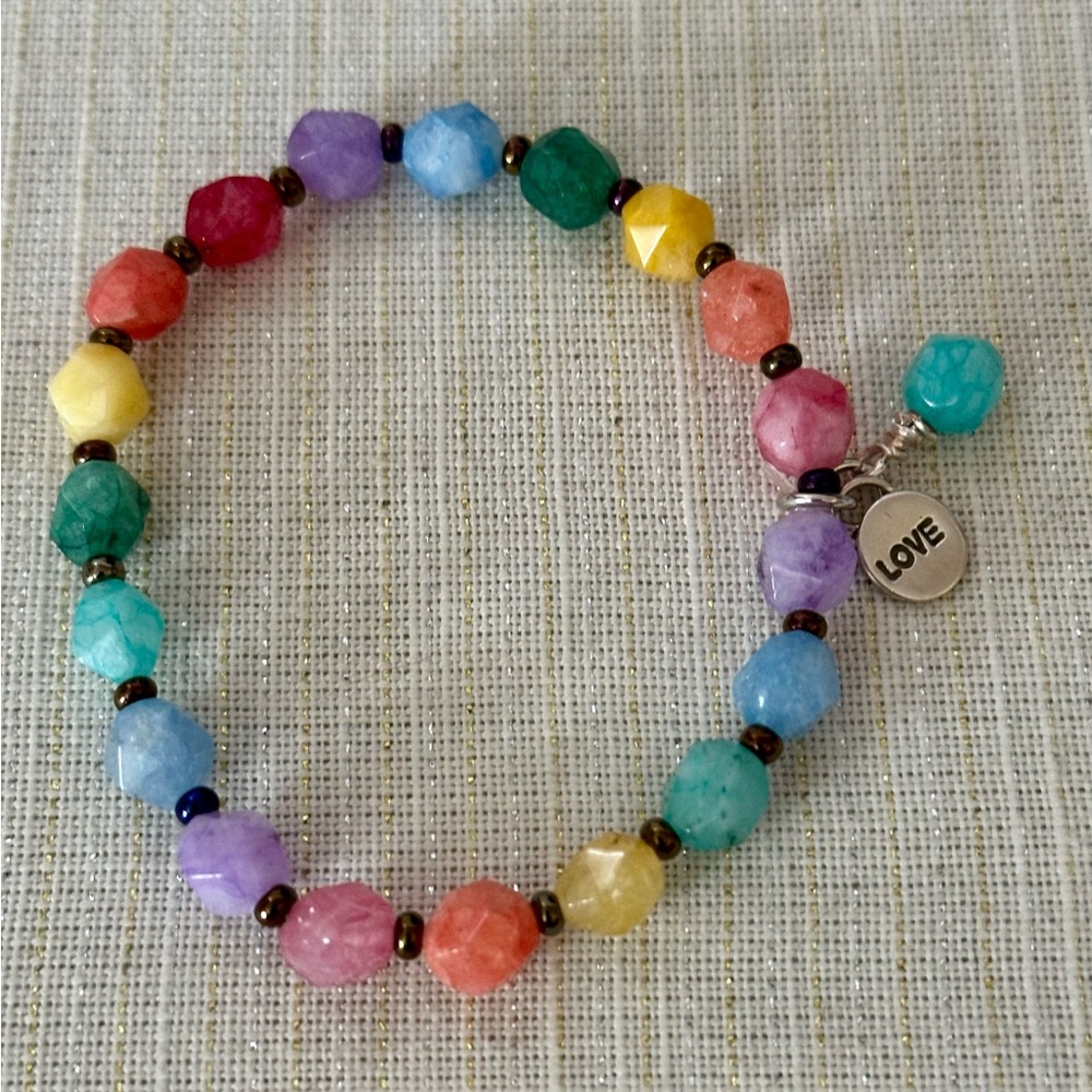 Multicolor quartz stretch bracelet
